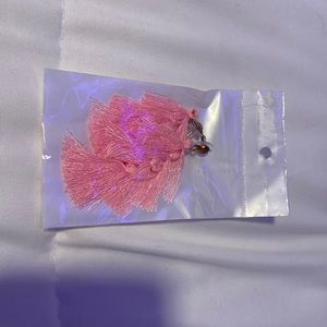 pink string earrings